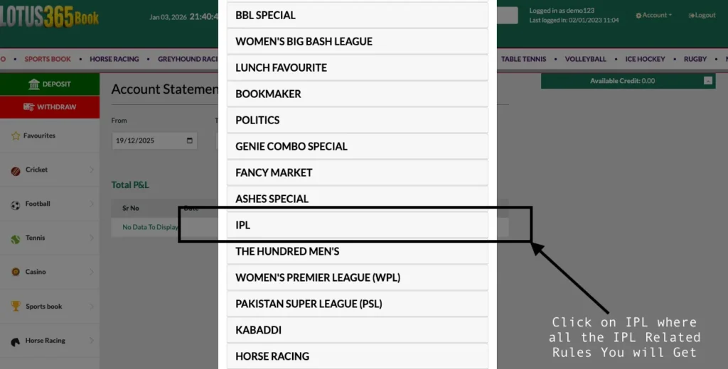 Select IPL Rules